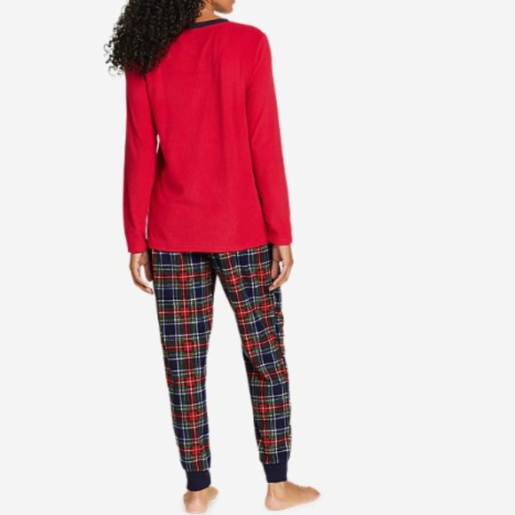 SOLD NEW Eddie Bauer Christmas Plaid Fleece Sleep / Pajama set for women, Size S - Picture 2 of 2